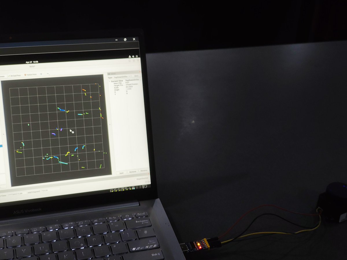 Bluesage05's tweet image. After over 2 days of battling with this thing. I finally got my lidar working with ROS and Rviz. #robotics #engineering #hardware