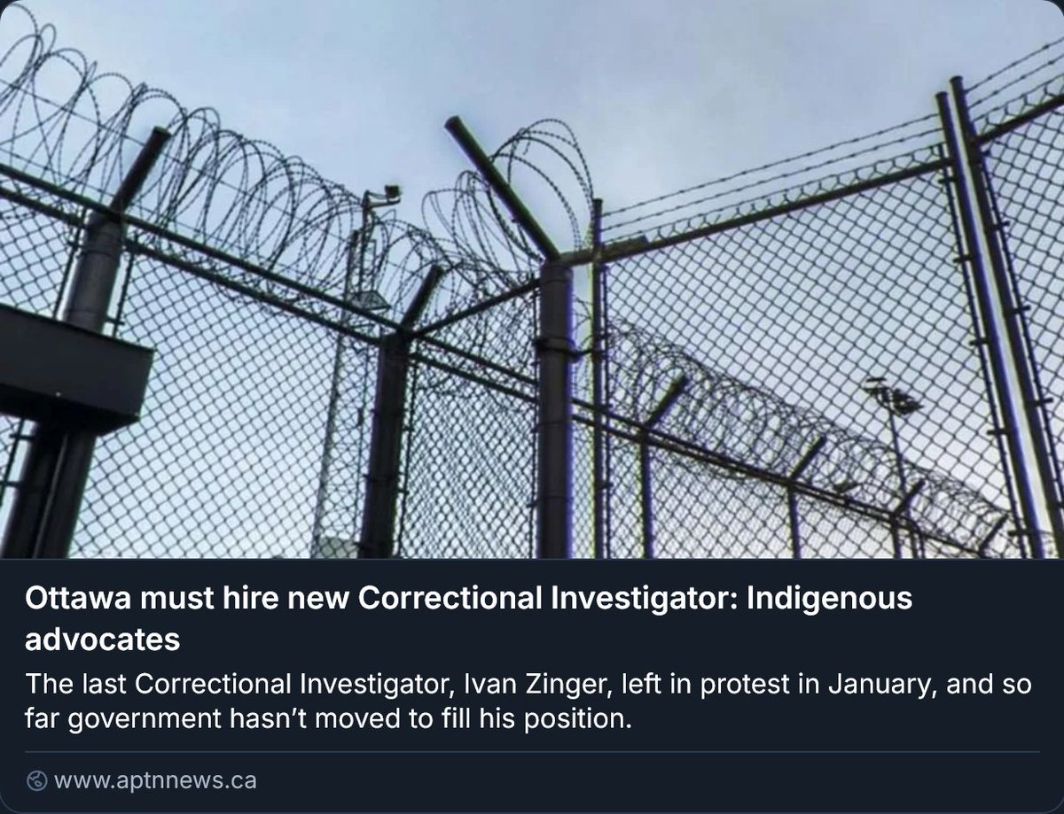 VIMentalHealth's tweet image. "After years of raising serious concerns about #mentalhealth issues and the #overincarceration of #Indigenous people and seeing no changes...Zinger used his final report in 2025 as well as his resignation as a last opportunity to highlight those issues" aptnnews.ca/featured/ottaw…