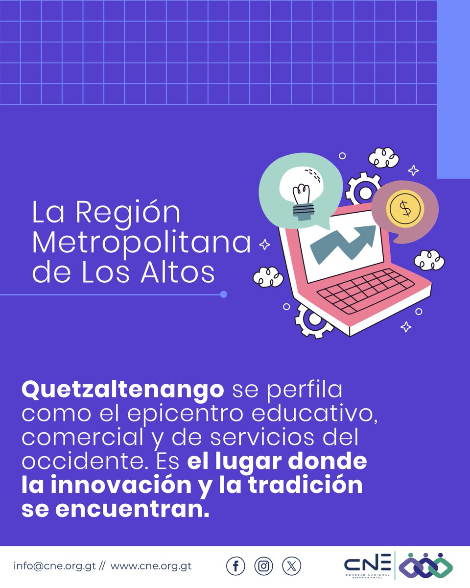 _CNEgt's tweet photo. 📍Para un verdadero crecimiento, el país debe desarrollarse de forma integral.

🚀 Quetzaltenango se posiciona hoy día como un motor de desarrollo, donde la innovación, el conocimiento y el espíritu empresarial son clave para transformar vidas.

Fortalecer las capacidades técnicas y digitales de nuestras mujeres emprendedoras es fundamental para impulsar economías locales más competitivas y sostenibles 📈.

✨ Sé parte de este movimiento de transformación.

🗓️ 6 de mayo - Coatepeque
🗓️ 7 de mayo - Xela

🔗 Inscríbete a través del los siguientes links:

📌Coatepeque:
https://t.co/9oYfmb5ytn
��Xela:
https://t.co/WGt2rWrn5d

#CNE #Mujeresquetransforman #Emprendimiento
#Quetzaltenango