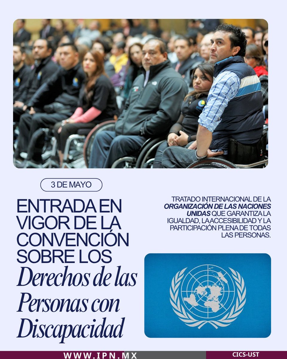 Hoy celebramos la entrada en vigor de la Convención sobre los Derechos de las Personas con Discapacidad. Este tratado internacional es el compromiso global para derribar barreras y garantizar que la dignidad y la autonomía sean una realidad para todos🏛️📜
#DerechosDiscapacidad