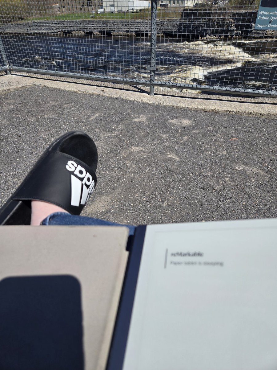 Im just sitting here at lunch, living my best life by the river across from my work. Its warm enough to wear slides since my boss doesn't care what we wear. And im writing in the sunshine. The only downside is my lunch is almost over, and then I gotta go back to my dungeon 🤣