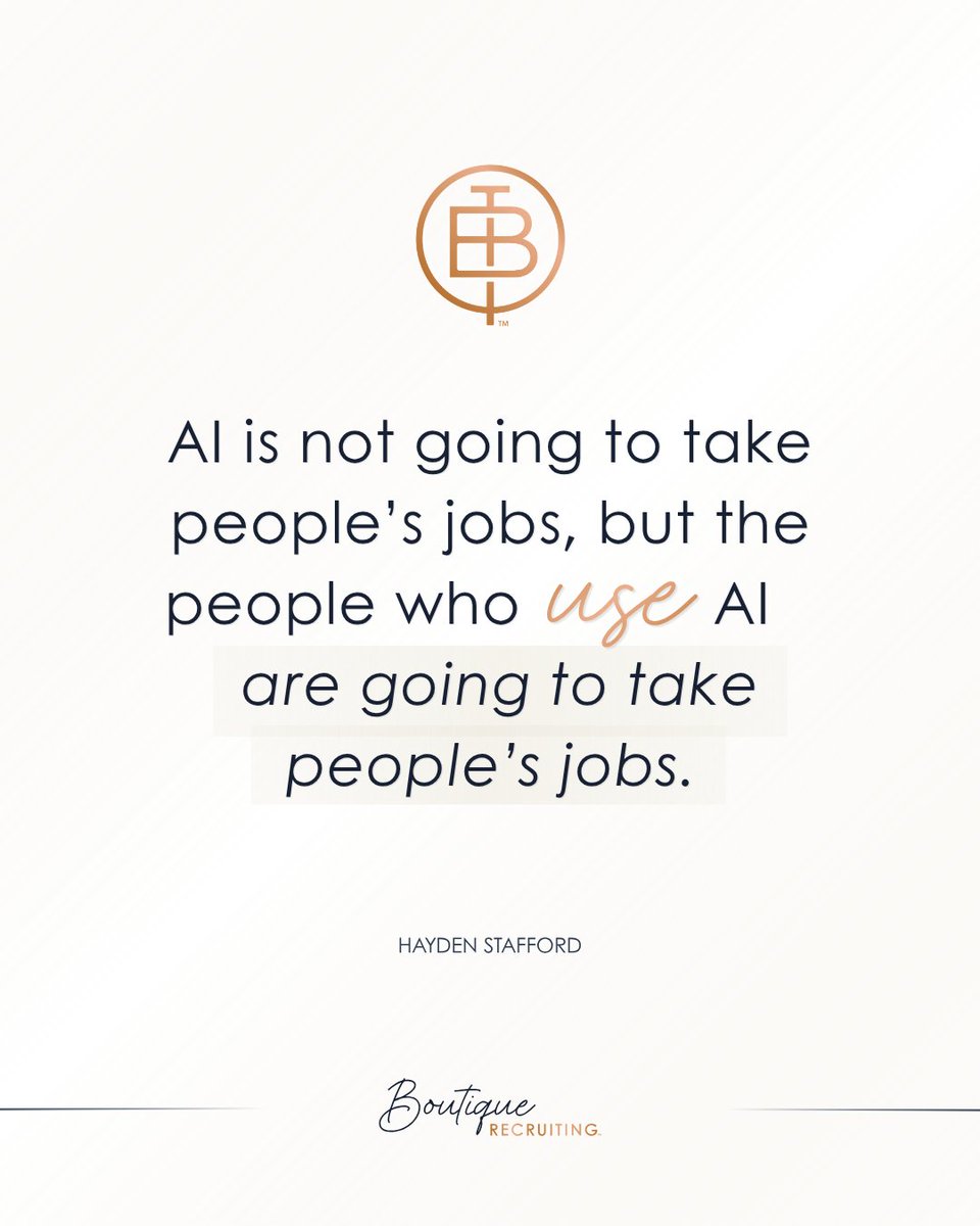 btqrecruiting's tweet image. Touché.
.
.
.
.
.
.
.

...Love it or hate it, it's here. 

What kind of work is AI doing for you this week?

#MondayQuote #AI #FutureofWork #BoutiqueRecruiting