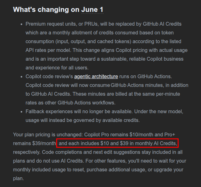 enjoy your last month of github copilot as from june they are moving to ...