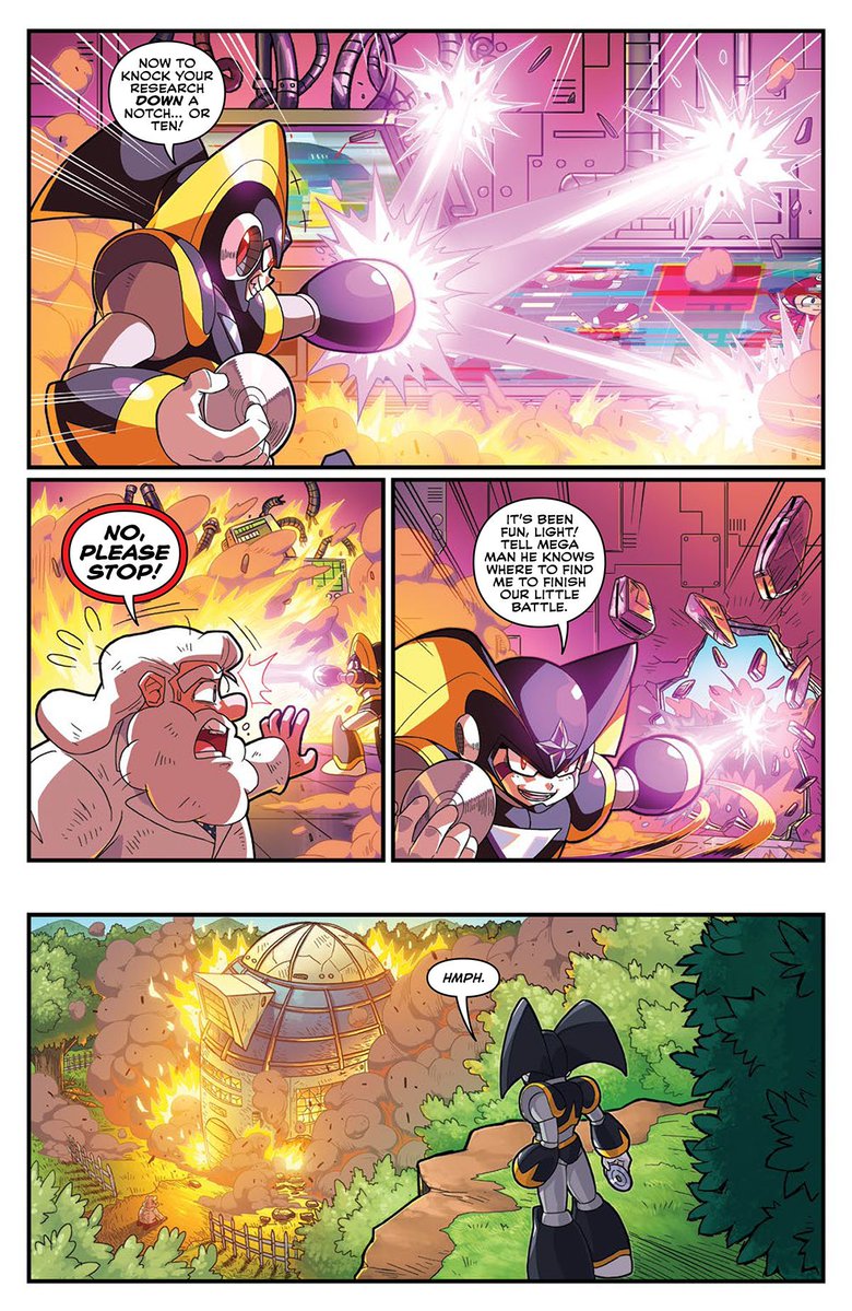 Protoman's tweet image. SNEAK PEAK of Mega Man Showdown Special #1!!

Set during Mega Man 7, Dr. Light is repairing the recently damaged Bass that Mega Man found, but what is Bass really planning?  Will Proto Man be able to stop him? 
A brutal battle breaks out!
Proto Man 🕶️🧣 vs. Bass! 🔊

Story by: