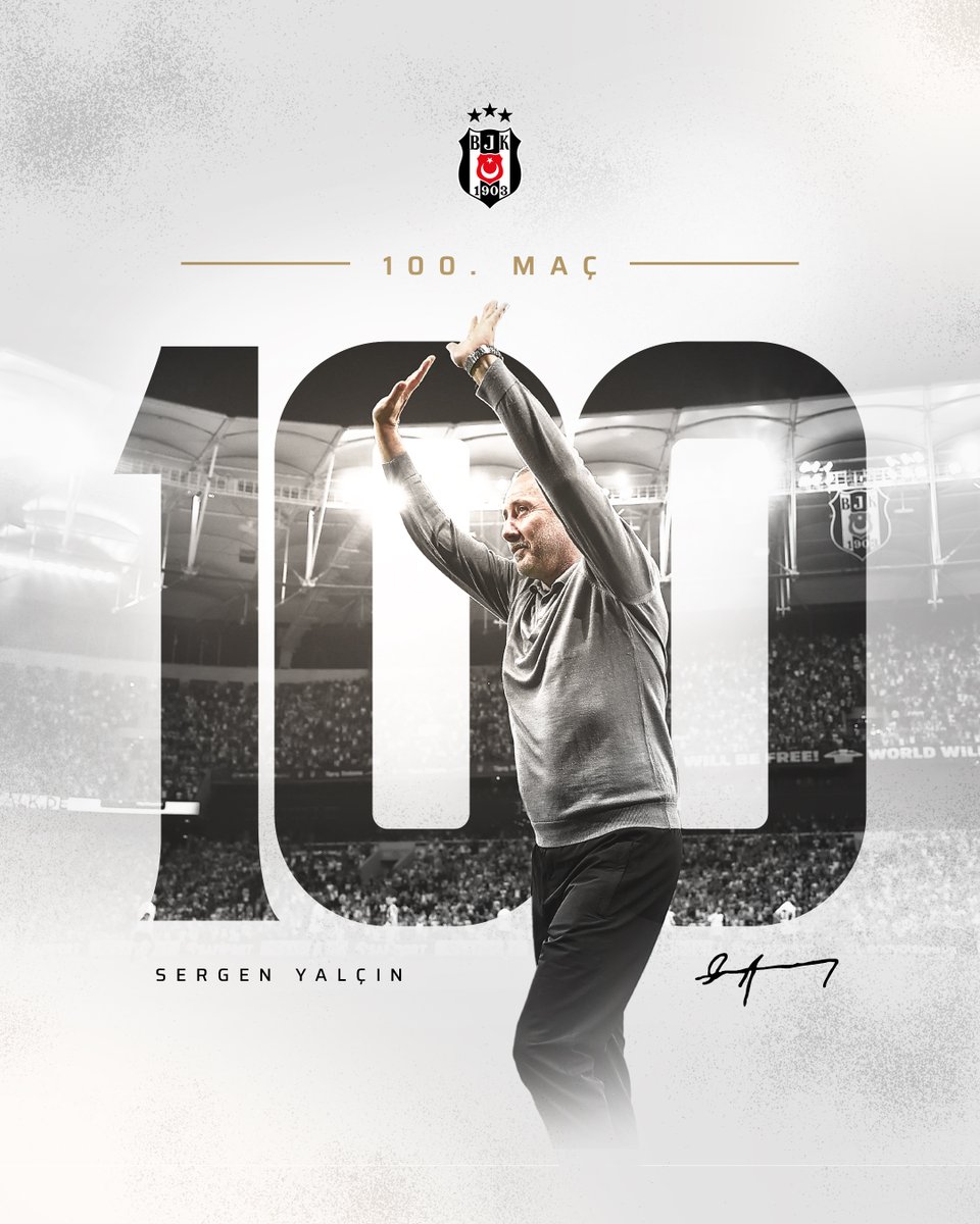 Teknik direktör olarak Beşiktaş ile 100 Süper Lig maçı. 💯

Nice 100. maçlara, Sergen Yalçın! 👏