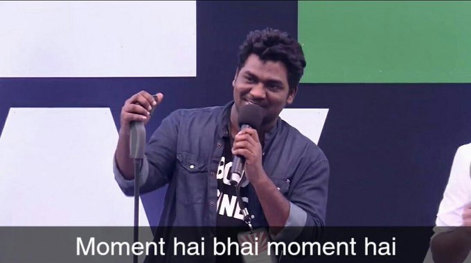 Kohli completing 9000 runs in front of the Virat Kohli Pavilion