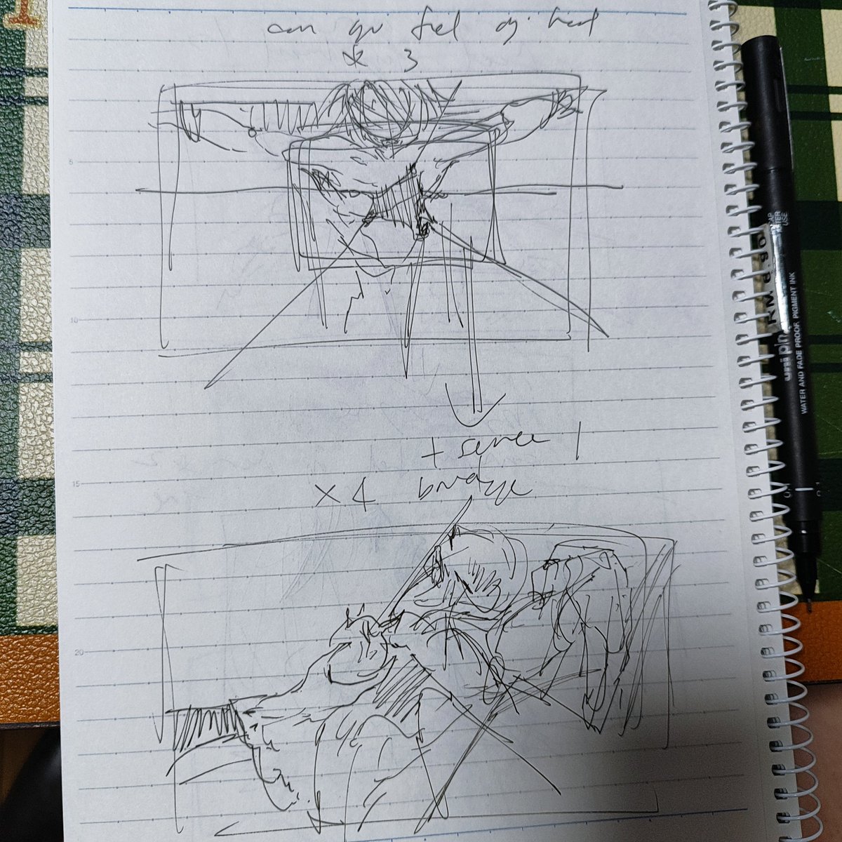 JuneGBSILTLM's tweet photo. hoho画手书但分镜直接画在纸上（……
其实是一边听歌，听完一句歌词就画一幕 https://t.co/p5eP2jqspY