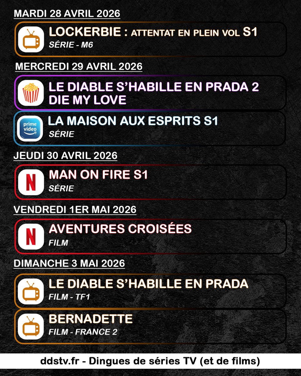 DDSTVforum's tweet photo. Le programme de la semaine https://t.co/nOu9QOVWcf