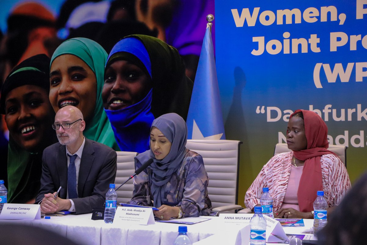 UNWomen_Somalia's tweet photo. 🎉Today marks the official launch of the Women, Peace and Protection Joint Programme, bringing together government, civil society, UN partners &amp; donors in a shared commitment to strengthen women’s role in peace, protection &amp; inclusive development #ForAllWomenAndGirls in Somalia. https://t.co/pA38hF2ILI