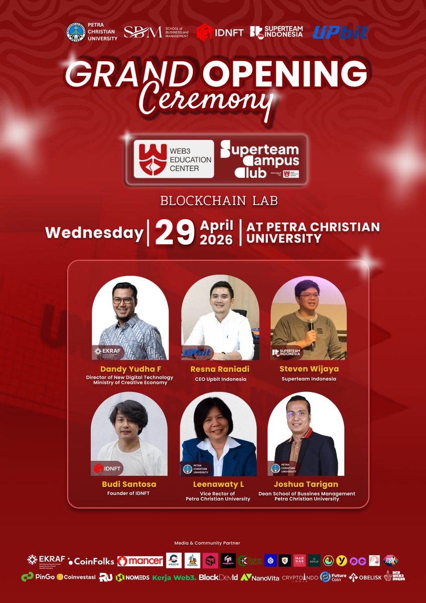 LinImelda's tweet photo. Very excited!! 
We are going to open Web3 Education Center at one of the most prestigious university in Surabaya. 
Busy but very exciting!!! 
----
I've spent my few weeks with students in campus.. Feels like young again! 💕 https://t.co/MbyCMR6i8U
