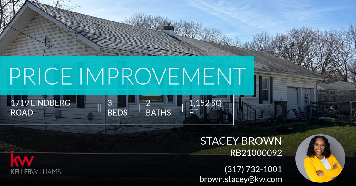 StaceyRealtors's tweet photo. 📍 Price Improvement 📍 This recently reduced home at 1719 Lindberg Road in Anderson won't last long, so, don't wait to set up a showing! Reach out here or at (317) 732-1001 for more information!

Stacey Brown, REALT... https://t.co/QiZQDkGjJZ https://t.co/8NvG2vNX7c