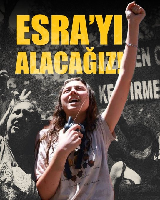 Bizler Ankara'da mücadelemize devam ederken, Limak Holding'in emri ile 28 gündür tutuklu olan Esra Işık için bugün mahkeme tutukluluğuna devam kararı verdi.

Yargı, idare, kolluk gizleme ihtiyacı duymadan holdinglere çalışıyor, holdingleri kolluyor.

Esra'yı alacağız!
