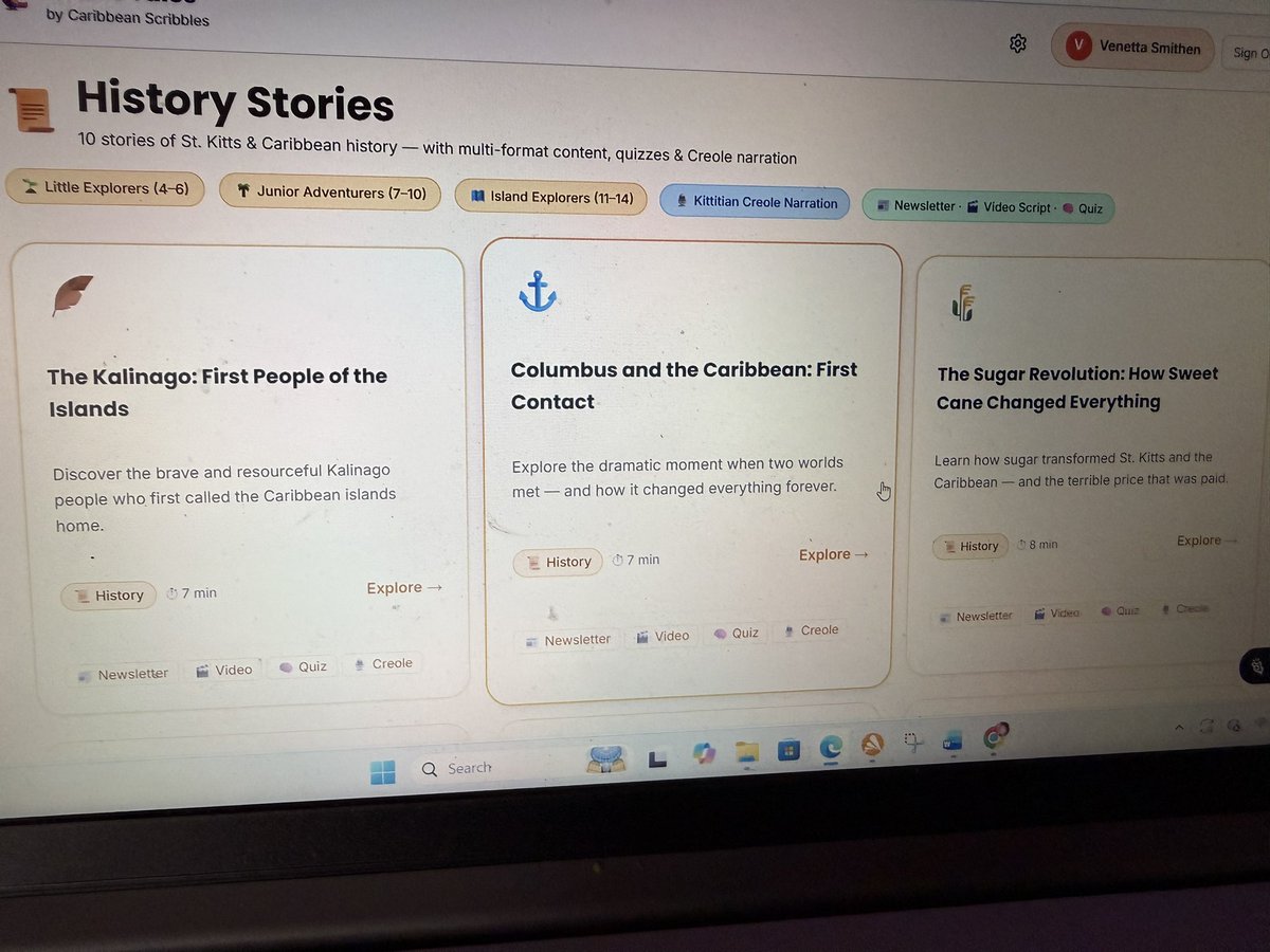 Venetta29's tweet photo. History Theme automation is live! My text, audio, and quiz pipeline is fully operational. Next focus: integrating AI video synthesis to bring Caribbean legends to life. Exploring ElevenLabs and other tools—would love to hear how others are handling video integration! https://t.co/0SfvEAZ6GU