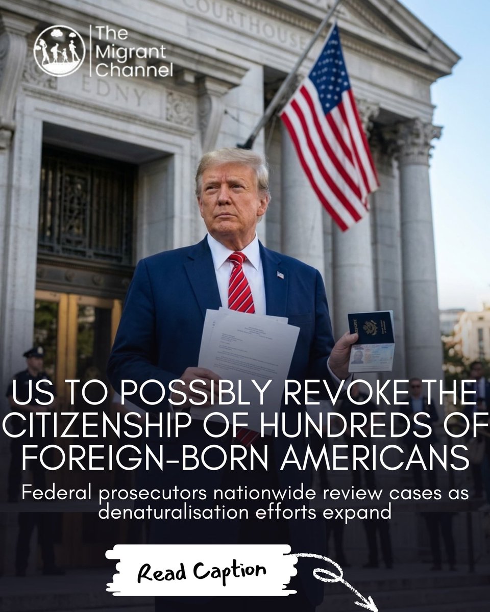 The US Justice Dept is reportedly expanding denaturalisation, potentially stripping citizenship from hundreds of foreign‑born Americans. Prosecutors are reviewing cases tied to alleged fraud or serious crimes. Critics warn of major consequences.
Source: NBC News
#USImmigration