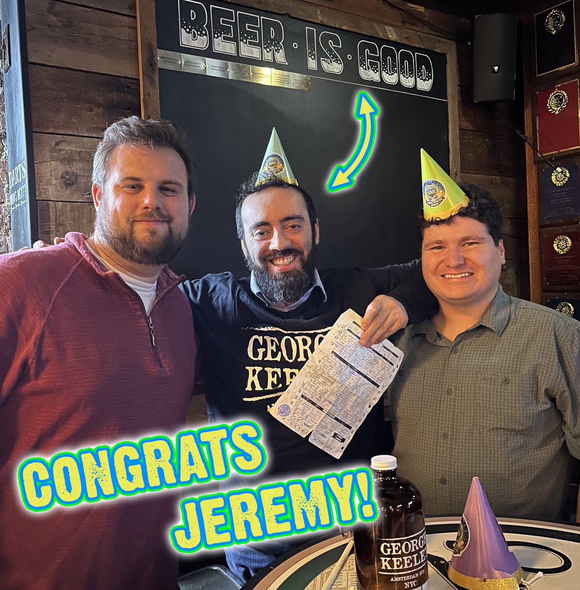 georgekeeleynyc's tweet image. On Friday we not only celebrated @jeremyrodriguez3479 Birthday but ALSO his 💯🍺! CONGRATULATIONS!🔮 tells me that we will have at least 2 more new members in the coming weeks! Who else is game? 💪 #beerisgood #georgekeeley #gknyc #shutupanddrink #drinkamongstfriends