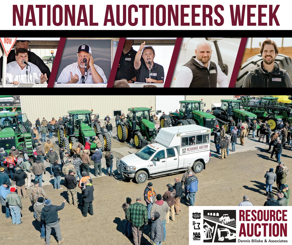 ResourceAuction's tweet photo. 🎤 National Auctioneers Week
Auctions take a full team &amp; this week we’re recognizing the auctioneers who step in on sale day. Calling bids, keeping pace, and helping bring it all together when it counts. We appreciate the role you play. https://t.co/dRMnRrGQos