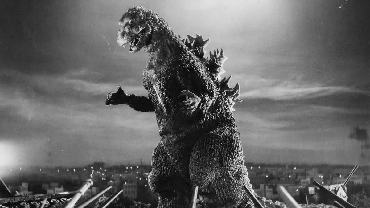 PsychoStudios21's tweet image. Released on this date in 1956, Godzilla stormed it's way onto the big screen. An atomic monster brought to the world from the dark perspective of Japan, post WWII. Raymond Burr stars, which is so wild! Must watch for film buffs &amp;amp; monster fans! #godzilla #monsters #psychostudios