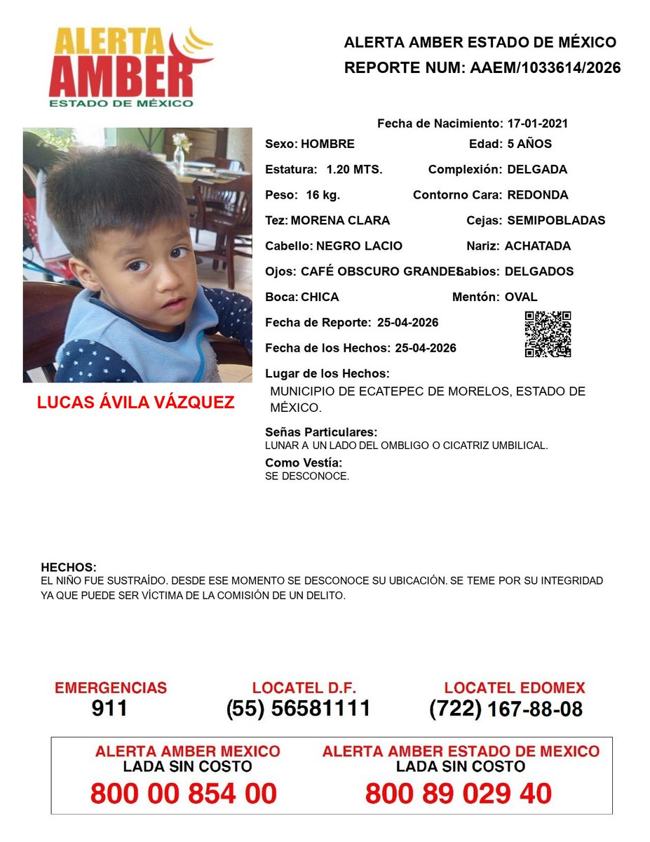 JTuffic's tweet image. 🙏 Ayudemos a difundir esta noticia tan triste en el país de los desaparecidos.

Necesitamos que regresen sanos y a salvo a sus casas. 

#AlertaAmber URGENTE Edomex | Los buscan con desesperación 

Tres menores desaparecidos en menos de 48 horas. ¡Comparte ya para ayudar a las