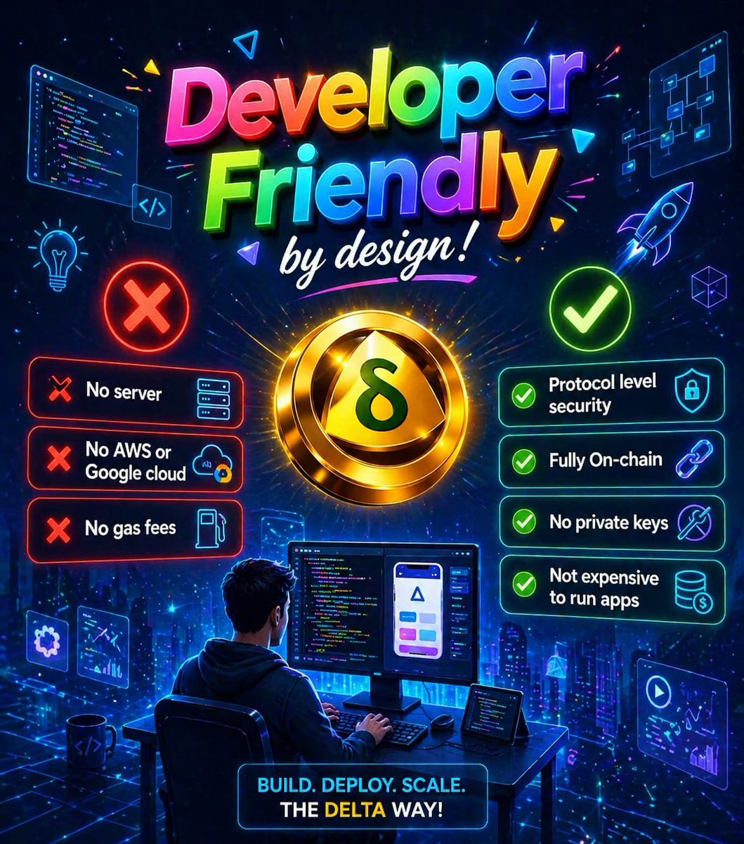 soverigncoin's tweet photo. Delta's Developer friendly design!
Developers can deploy dApps fully on-chain without running traditional servers
No centralized cloud infrastructure or recurring server bills
Application execution is powered by ICP canisters and cycles (fuel) https://t.co/SDCMFFwvcr