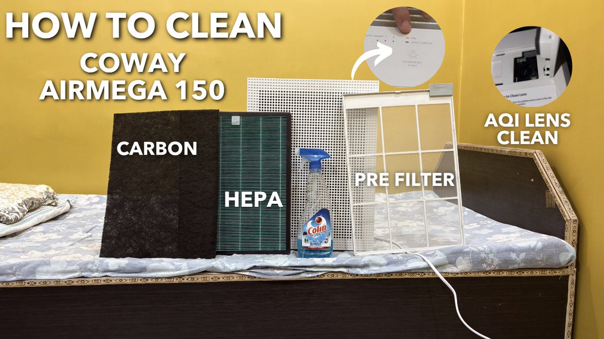 sachin_tinu's tweet image. How to clean Coway Airmega 150 AP-1019C Air Purifier
Video Link: youtu.be/O8znEnBr8oU
#coway #airpurifier #cowayairmega150