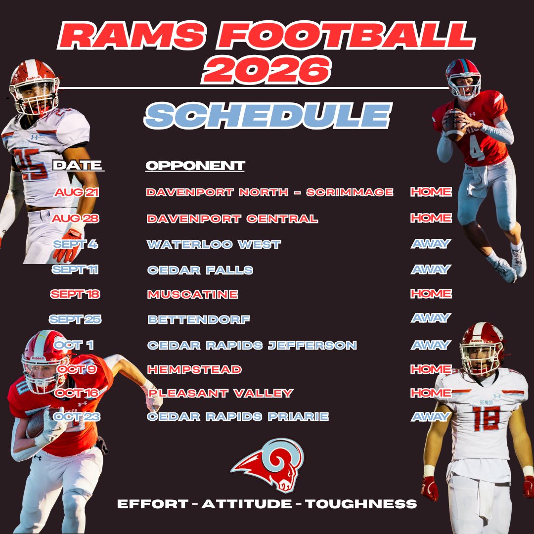 SeniorRamsFB's tweet image. 2026 Schedule #EAT