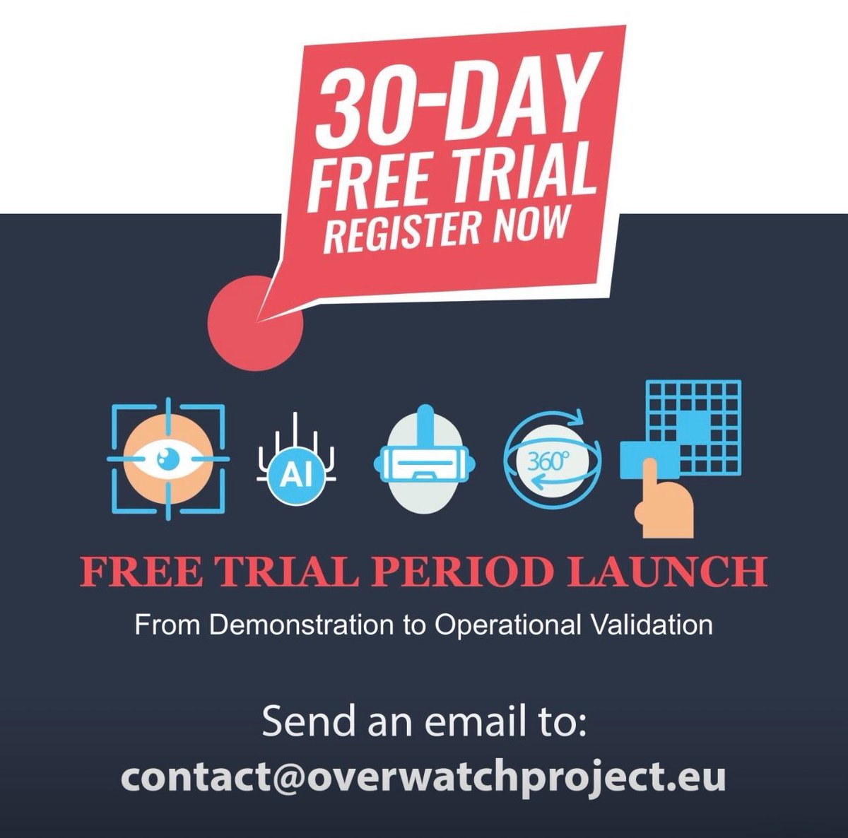 Overwatch_EU's tweet photo. 🟥 Experience #OVERWATCH in Action 🟥

Take advantage of our 30-day #FREETRIAL and see how #OVERWATCH can support your workflow.

🔎 Explore features
📊 Analyze data
⚡ Improve performance

📅 Valid until 30 October 2026

📩 Contact us to join https://t.co/loI0ZAGEU1