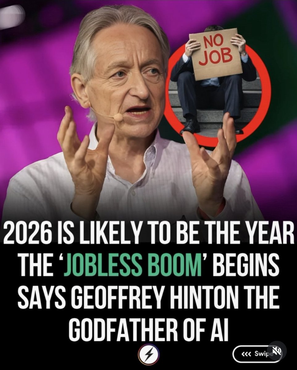 VenuGopaalVoice's tweet image. Adapt,  Upskill,  Win ✊
When Geoffrey Hinton speaks about a “jobless boom,” it’s not fear, it’s a signal of transformation. AI is opening doors to new industries, new skills, and limitless possibilities. Those who evolve with technology will lead the future.
 #AI #FutureOfWork