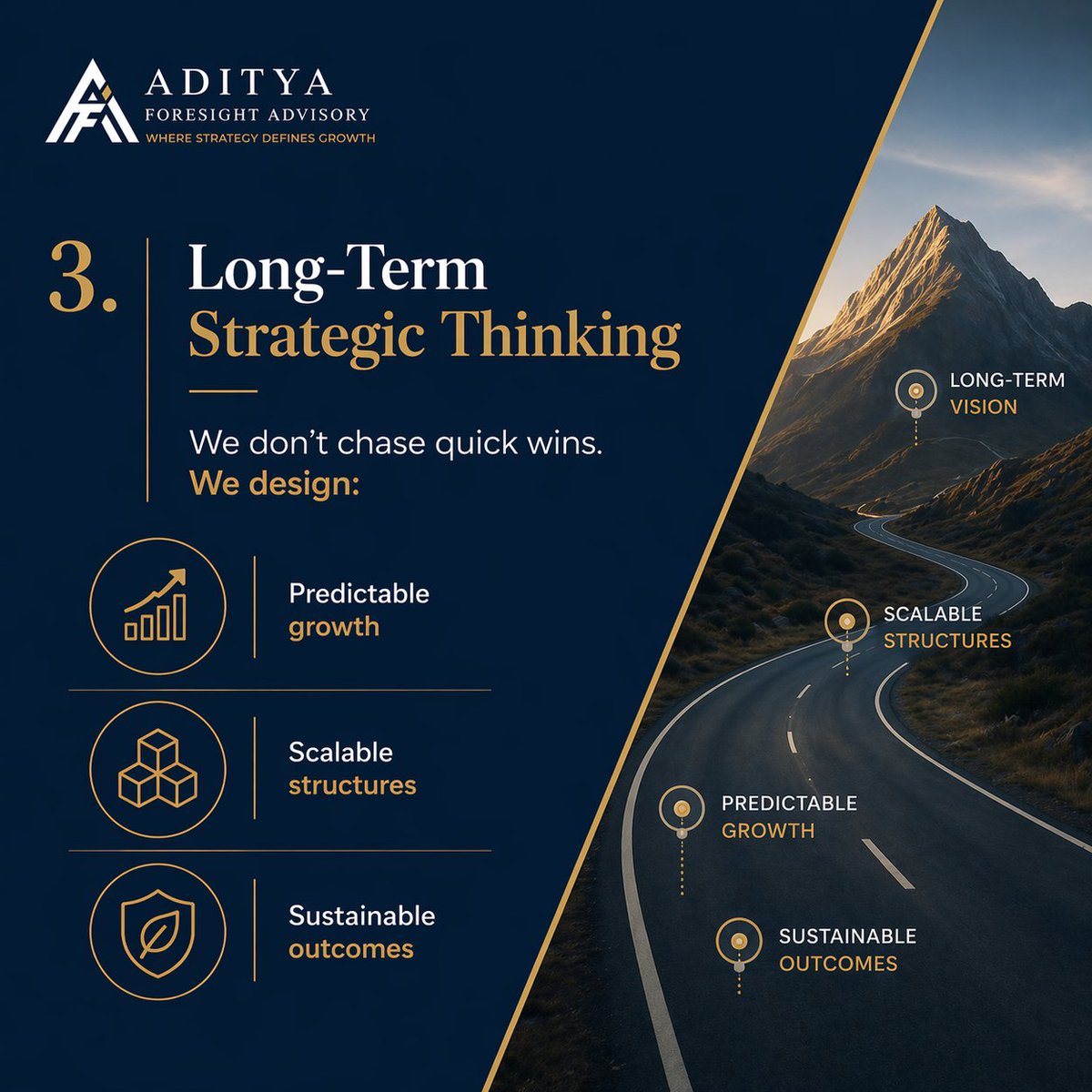 adityaforesight's tweet image. WHAT SETS US APART

Strategy + Execution

Systems Thinking Approach

Long-Term Strategic Thinking
Authority + Business Integration
No generic frameworks.

 #BusinessStrategy #GrowthStrategy #Entrepreneurship #Consulting #Leadership #AdityaForesightAdvisory #AdityaSameerMane