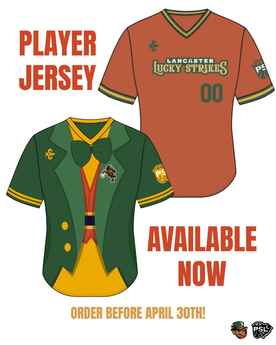 luckystrikesPSL's tweet image. Player jerseys are officially LIVE 🔥

Rep the Lancaster Lucky Strikes in style this season! 
⏳ Order before April 30th to secure yours.

Check out our website to browse all our products: cloverluckystrikes.myshopify.com

Don’t miss this drop 👀 #LancasterLuckyStrikes #GameDayReady