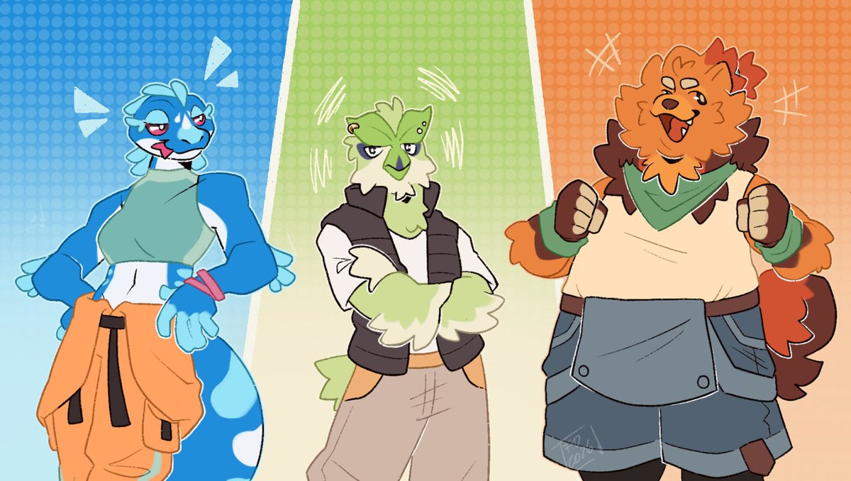 Gen 10 starters flatsale 💧🌱🔥
 -More infos + refs below 👇

 ❤ and 🔄 helps a lot!!