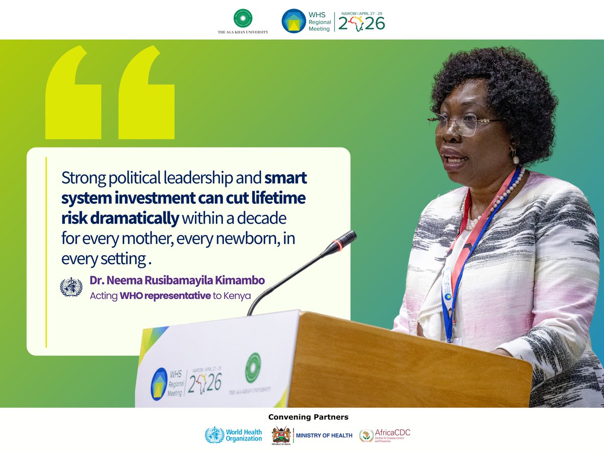 WHOKenya's tweet image. At the #WHS Event on Maternal, Perinatal &amp;amp; Neonatal Health,Acting @WHO representative to #Kenya Dr. Neema made it clear: "Coverage is increasing, yet mortality rates aren't changing. It's not just about access, it's about quality. The service actually has to be there."