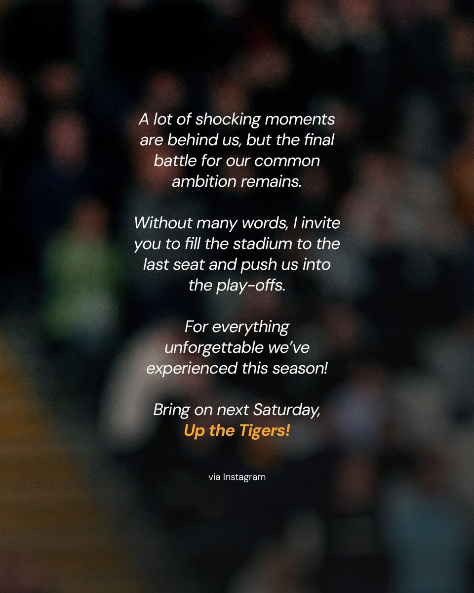 HullCity's tweet photo. See you on Saturday 🤝

#hcafc https://t.co/UpTZncantR