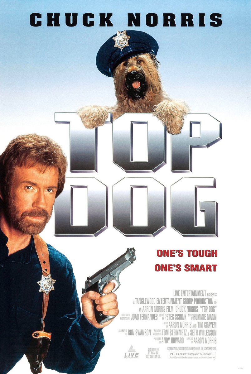 landofthe80s's tweet image. On this date in 1995, “Top Dog” starring Chuck Norris premiered in theaters. #90s