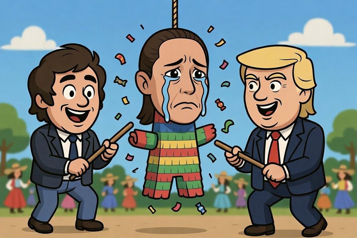 A la presirvientA se le hizo fácil ir a la convención de dictadores zurdos en España y ahí pedir la liberación de Kristina Kirchner.

3 Doritos después:

-El gobierno de Argentina detiene al vicealmirante Fernando Farías y piensa entregárselo a los gringos para que cante todo lo