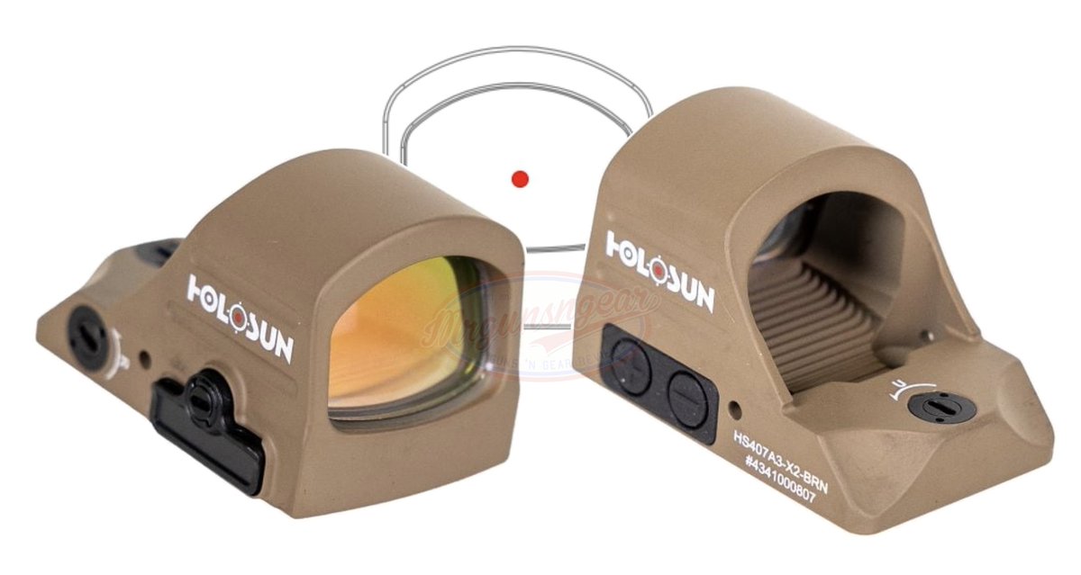 Mrgunsngear's tweet image. Holosun FDE 407 red dot optic with 3 MOA dot, RMR pattern footprint, and 2-5 year battery life for $149/ea currently here: mrgunsngear.org/3OL64ij

Cheapest I can recall seeing it; back in stock as of this post 🔴

#FDE