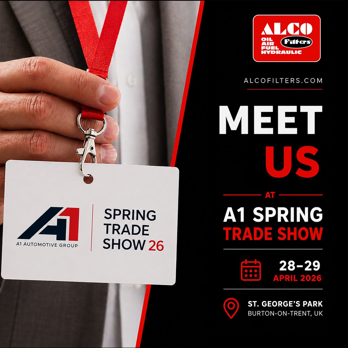 ALCOfilters's tweet photo. ๐๐ปWeโre heading to the A1 Spring Trade Show 2026
๐ St. Georgeโs Park, UK
๐
28โ29 April
Letโs connect and explore new partnership opportunities.
#ALCOFilters #A1TradeShow #AutomotiveAftermarket #B2B https://t.co/2Gdzniil3b