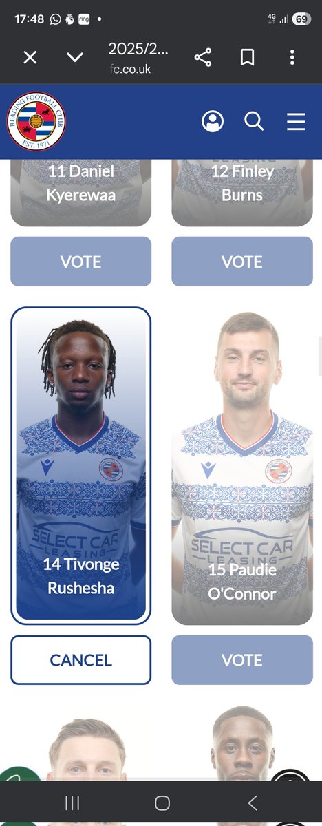lewie74's tweet photo. Just voted for Rushesha as player of the season just for speaking his mind. #readingfc . Great lad. https://t.co/GkZOM8Urfz