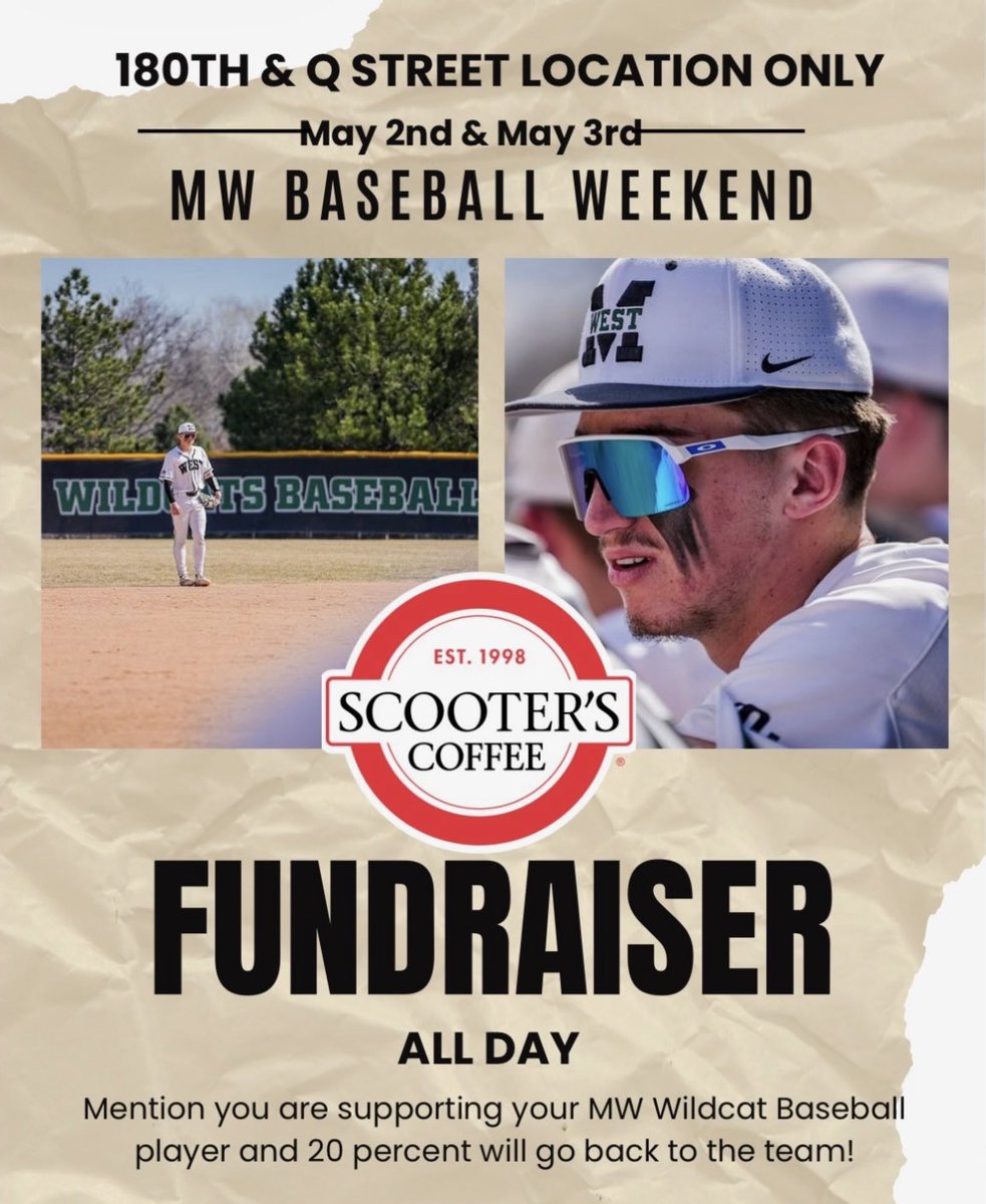 MWCatsBaseball's tweet photo. @MWHSactivities 🤝@scooterscoffee https://t.co/PVmYPBxeHU