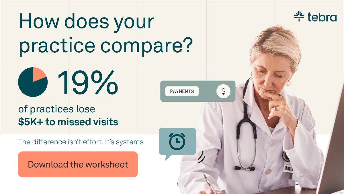 TebraOfficial's tweet image. No-shows aren’t random.
36% of providers report 11+ per month
19% lose $5K+ monthly
The difference? Systems.
This worksheet shows where your gaps are 👇
tebra.co/no-shows-works…
#HealthcareOps #PracticeManagement