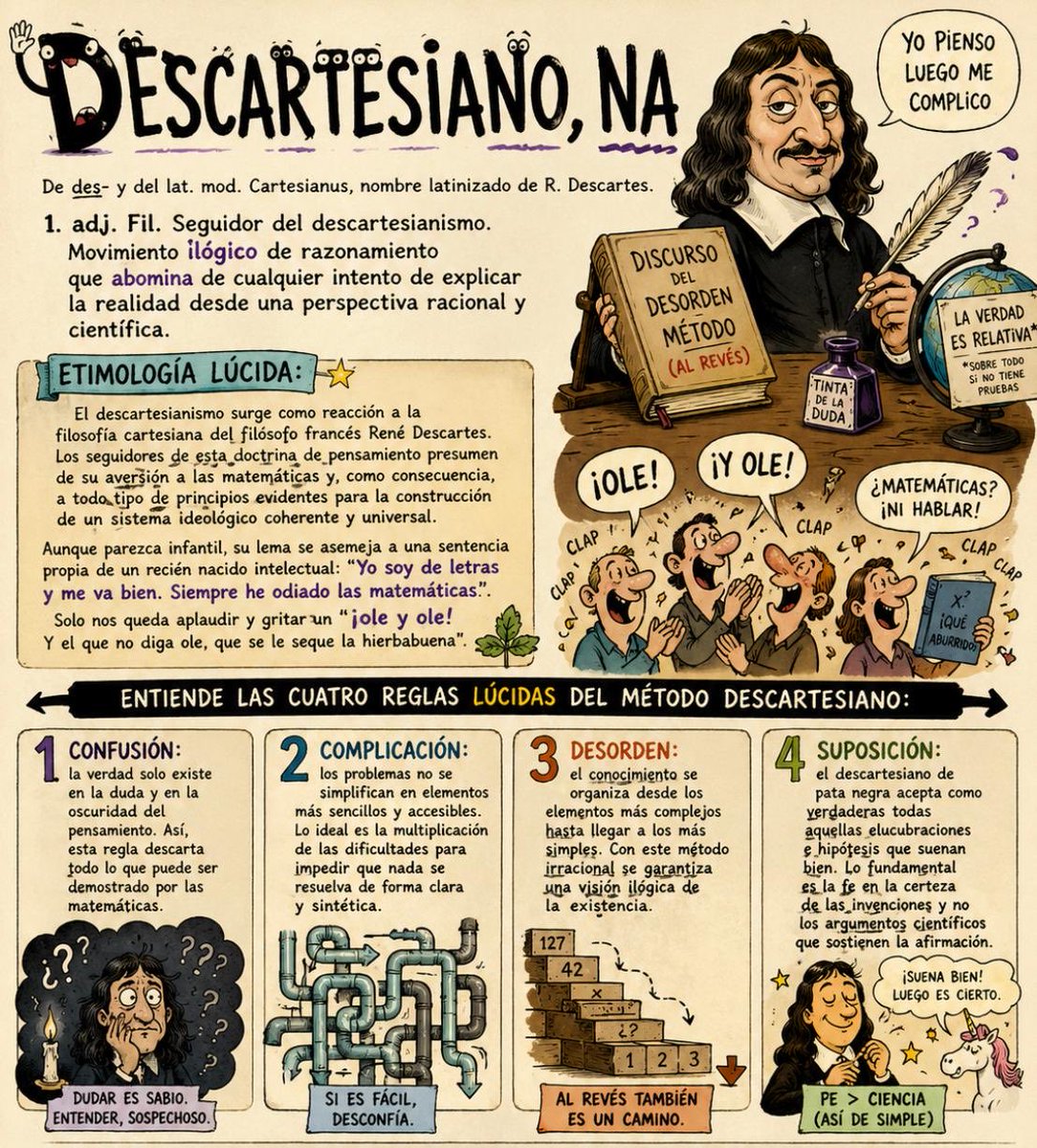 Hace unos meses publiqué en Amazon “Diccionario para lúcidos” en homenaje a la etimología, la sátira y el espíritu crítico. Con el texto original y unas instrucciones me devuelve el genio GPT esta maravilla. Merece una lectura atenta y, por qué no, placentera.