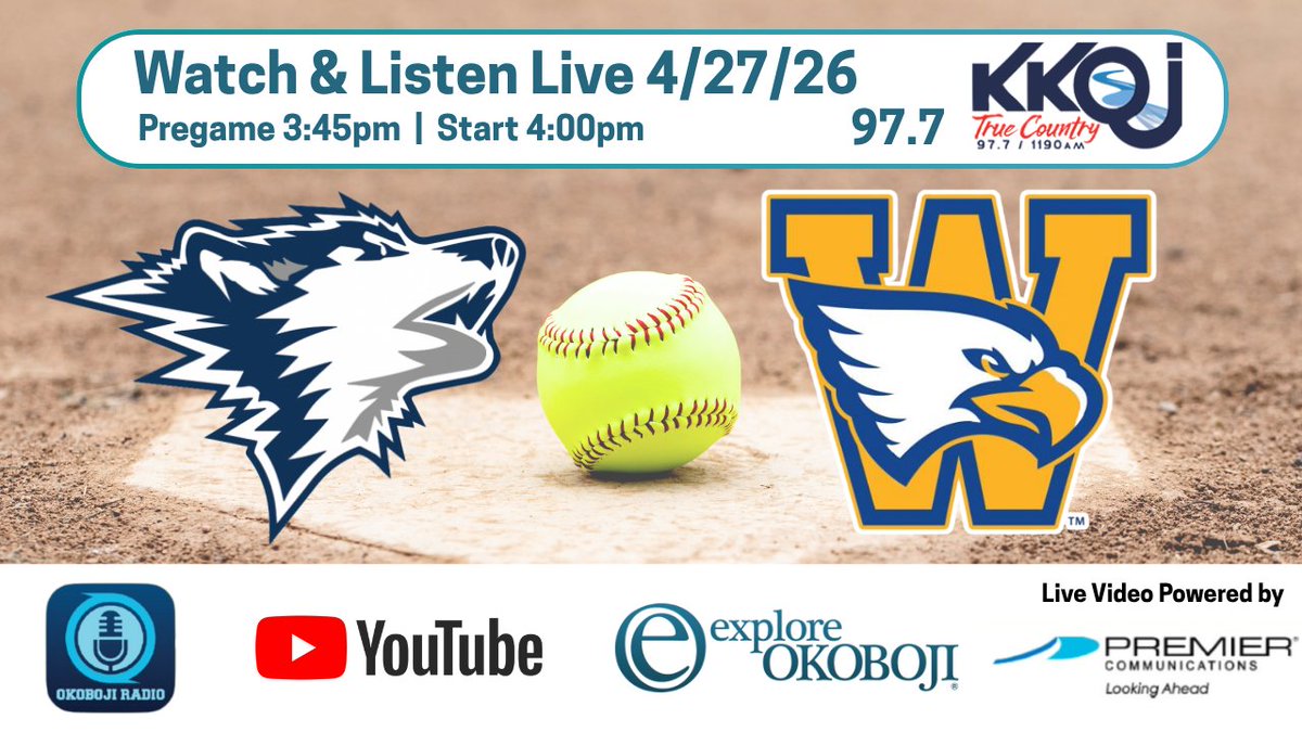 kkojradio's tweet photo. The Jackson County Central softball team is scheduled to visit Windom for a rivalry doubleheader on Monday. 

Preview here: https://t.co/AWeXlcQGAJ 

🎥 Explore Live Video 
https://t.co/aVieoKdQEd 

🎙️ 97.7 FM + 1190 AM
🔈 https://t.co/XGlmTXZSRf
📱 Okoboji Radio app https://t.co/M96OSA7rke