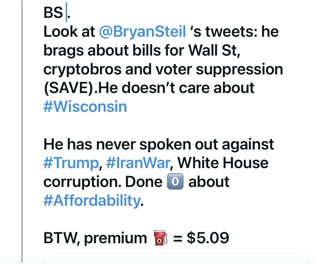 yourworstnemywi's tweet image. #Wisconsin #wipolitics @RepBryanSteil just doesn’t care about #Wisconsin #WI01.

His claim to working on affordability was to vote for the Big Beautiful Bill?
So weak it’s pathetic. 

Helping seniors by cutting Medicare and SNAP? 

We’re not stupid.