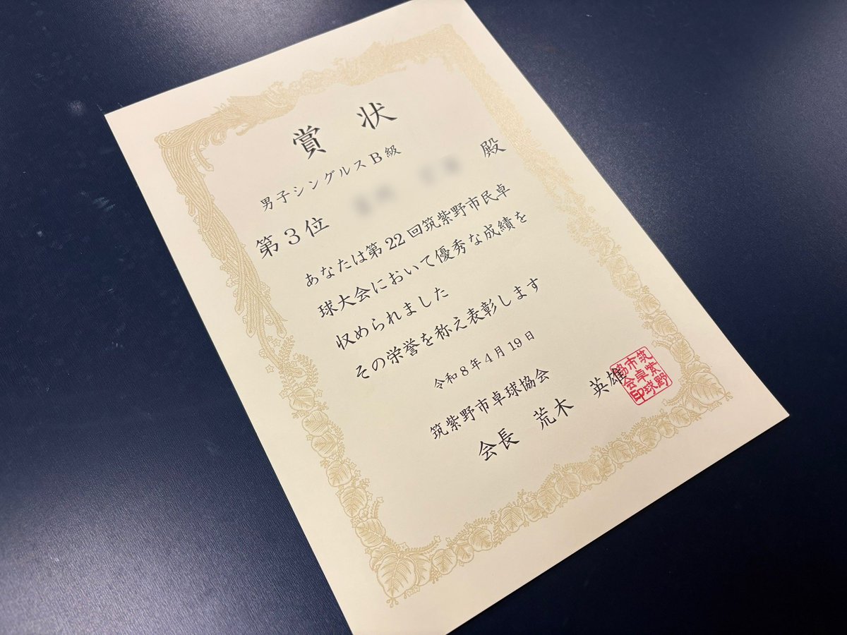 Shin_TTS's tweet photo. 4/19(日)は筑紫野市民大会に一般からジュニアまで、合計27名が参加してきました🏓

＜男子B級>
KN　上位トーナメント　準優勝🥈
HT　上位トーナメント　ベスト4🥉

＜男子C級＞
辻川創介　上位トーナメント　ベスト4🥉
TS　下位トーナメント　優勝🥇

＜女子AB級＞
塚本舞　B級ランク決定戦　3位🥉
室伏菜帆　下位トーナメント　優勝🥇

＜女子C級＞
元田愛莉　上位トーナメント　優勝🥇

男子B級は上位トーナメントにほぼ全員の10人が進出となり、そのため同士討ちが相次ぎ…(だから何人かはA級にチャレンジしなさいと言ったのに😅)
準優勝のKNなんかは決勝まで全て自チームを狩り続けていました。
そこまで行ったら優勝してくれ…。

また、始めて1年未満の2人も無事に初勝利を挙げることができ一安心。
予選2勝1敗の上位トーナメント、互いに2位通過のため同士討ちだったそうです💦

全体的に予選リーグの成績は良かったのですが、決勝トーナメントでは運が悪いのか何なのか。
その他にも不運なトラブルが起きたりと…こういうこともありますよね笑

大会関係者の皆様、試合していただいた皆様、ありがとうございました🙇🏻

#慎卓球スクール
#慎卓球クラブ
#筑紫野市二日市中央
#生徒募集中
#練習相手募集