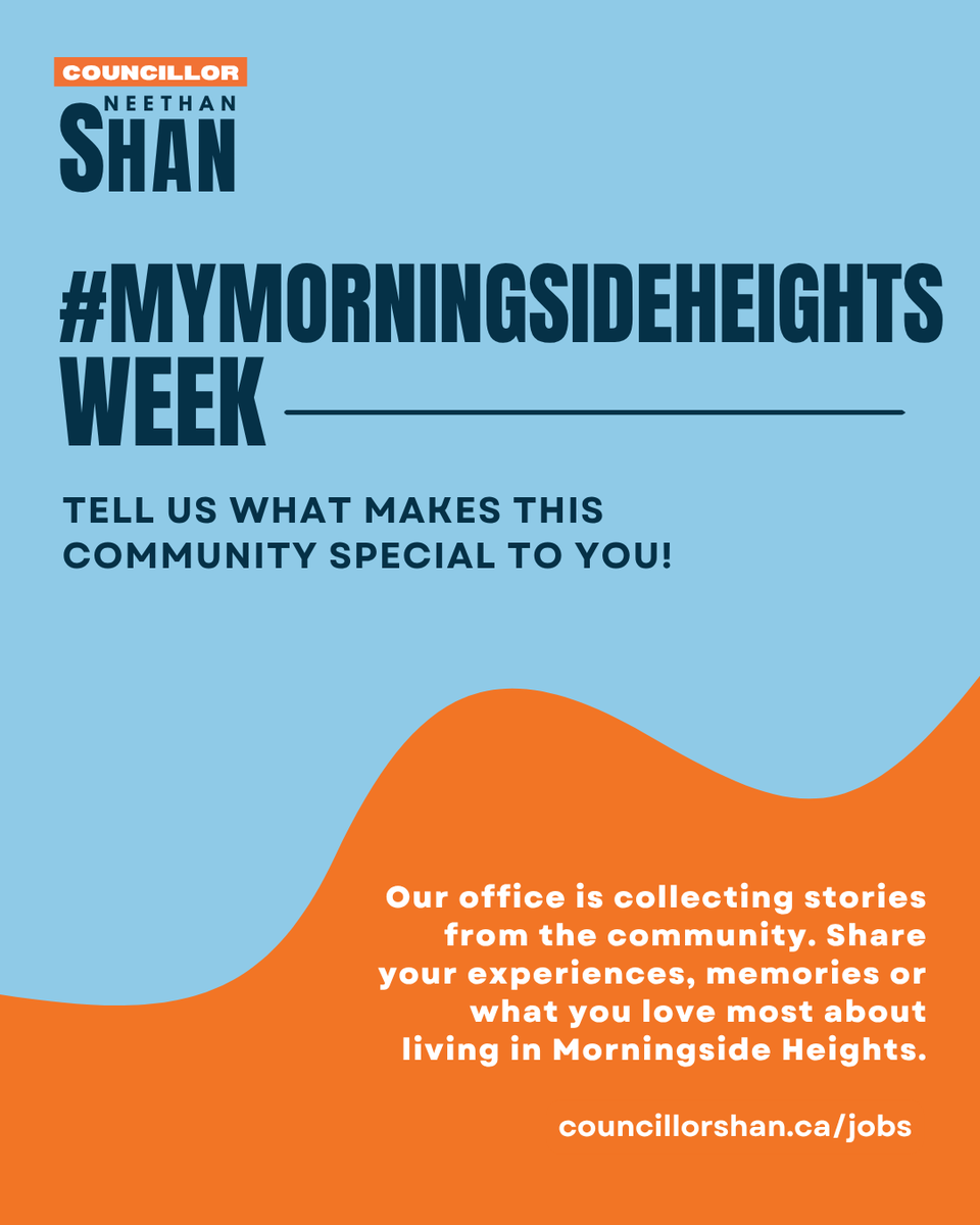 NeethanShan's tweet photo. As part of #MyMorningsideHeights Week, we’re collecting stories from residents that reflect what life in the neighbourhood really looks like. It could be a quiet everyday moment, a memory tied to a place, or something that captures why this neighbourhood matters to you. https://t.co/Q9C3KFlAwz