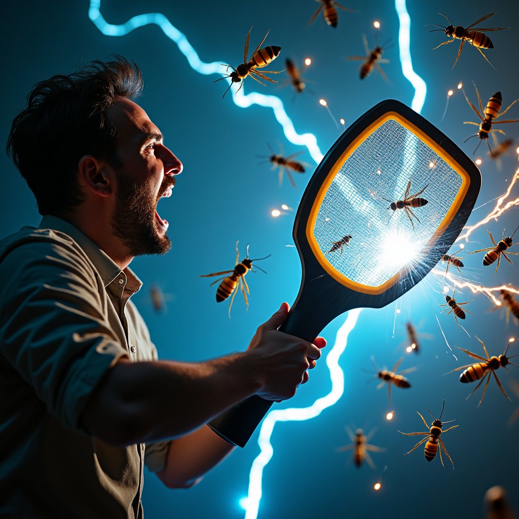 TheFlySwatter's tweet image. Nights without buzzing ⚡ 3,000V handheld zapper = no mosquito interruptions. #BugZapper #MosquitoFree #SummerNights
