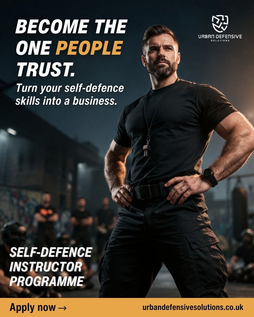 UrbanDefendy's tweet image. Become the person people trust. Build authority, confidence, and the skills to lead and teach others effectively.

Apply now → urbandefensivesolutions.co.uk

#selfdefence #instructortraining #personalsafety #selfprotection #urbantraining #reallifeskills #confidencebuilding