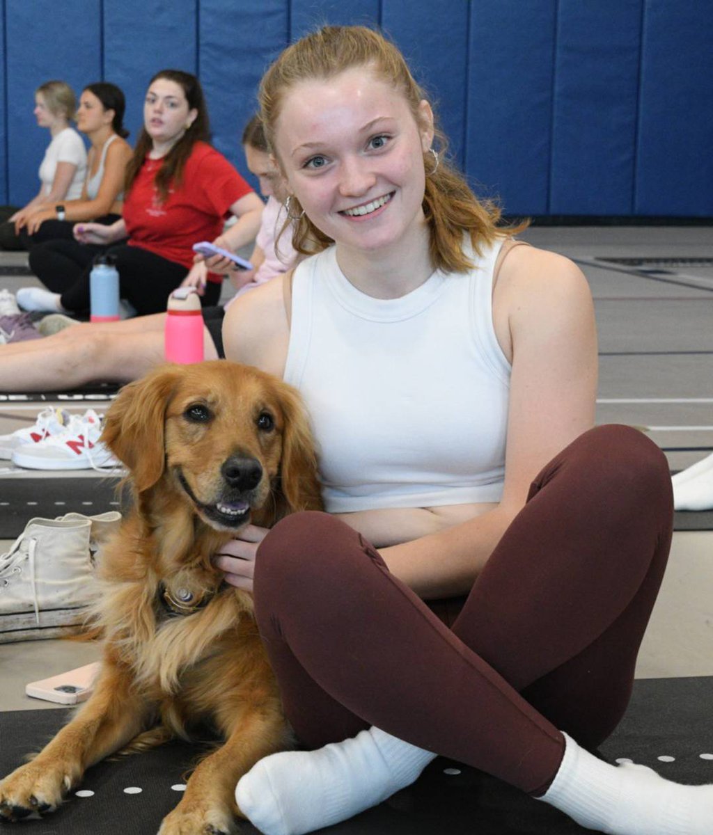 UConnRec's tweet photo. Don’t fur-get to take a break from your busy schedule and unwind! 🐾🐶

Join us on Friday, 5/1 for some puppy love and stress-relieving yoga. Fetch your spot — head to https://t.co/ikOvoc6xFx before it fills up! 

#UConnRec #DOGA https://t.co/K7OzOHExsc