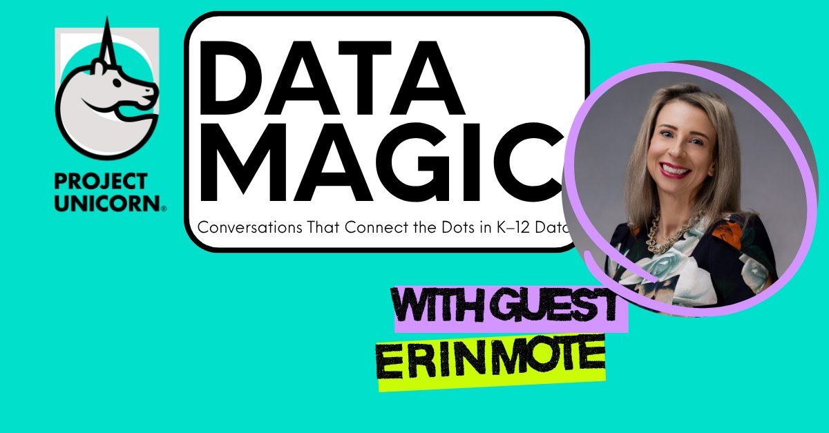 projunicorn's tweet image. Celebrating 10 years of @projectunicorn! On episode 10 of Data Magic, Erin Mote joins us to reflect on a decade of leading the charge for data interoperability and what the next 10 years look like for #K12 data.

Listen: podbean.com/eas/pb-x5dd2-1…

#EdTech #Interoperability