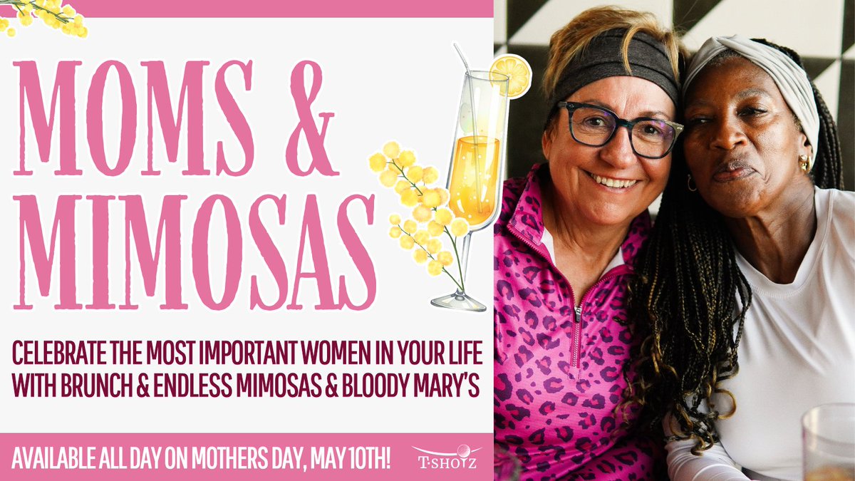 TShotzKC's tweet image. This Mothers Day, May 10th, celebrate the most important women in your life with Moms and Mimosas at T-Shotz! Enjoy a special brunch menu available all day and indulge in endless Mimosas and Bloody Mary’s for just $18.99! #MothersDay #Brunch