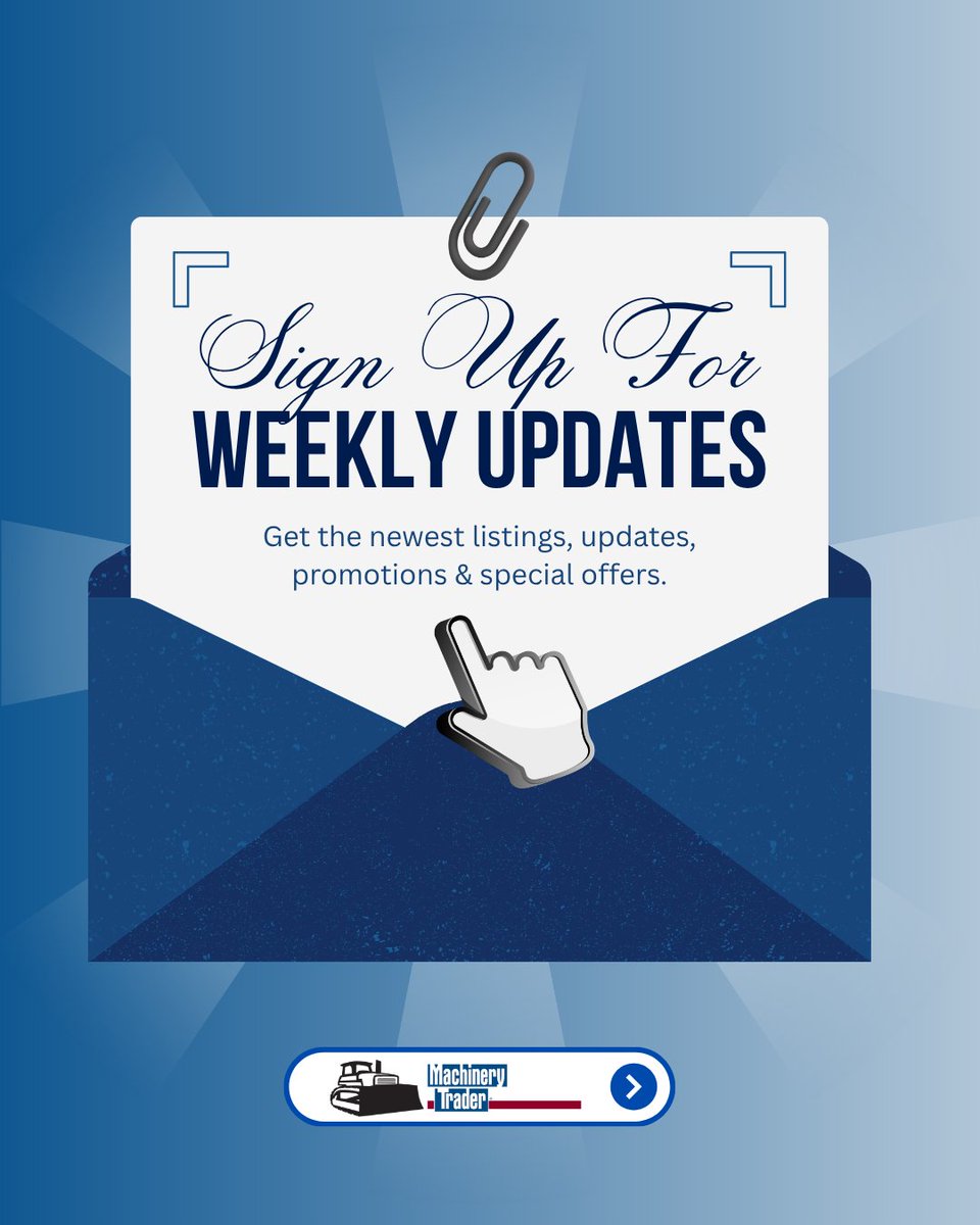 machinerytrader's tweet image. Don’t miss out on the latest equipment listings and exclusive promotions!📬

✅ Get updates straight to your inbox ➡️ ow.ly/ym0r50YQGjZ

#HeavyEquipment #MachineryTrader #EquipmentSales #IndustryUpdates